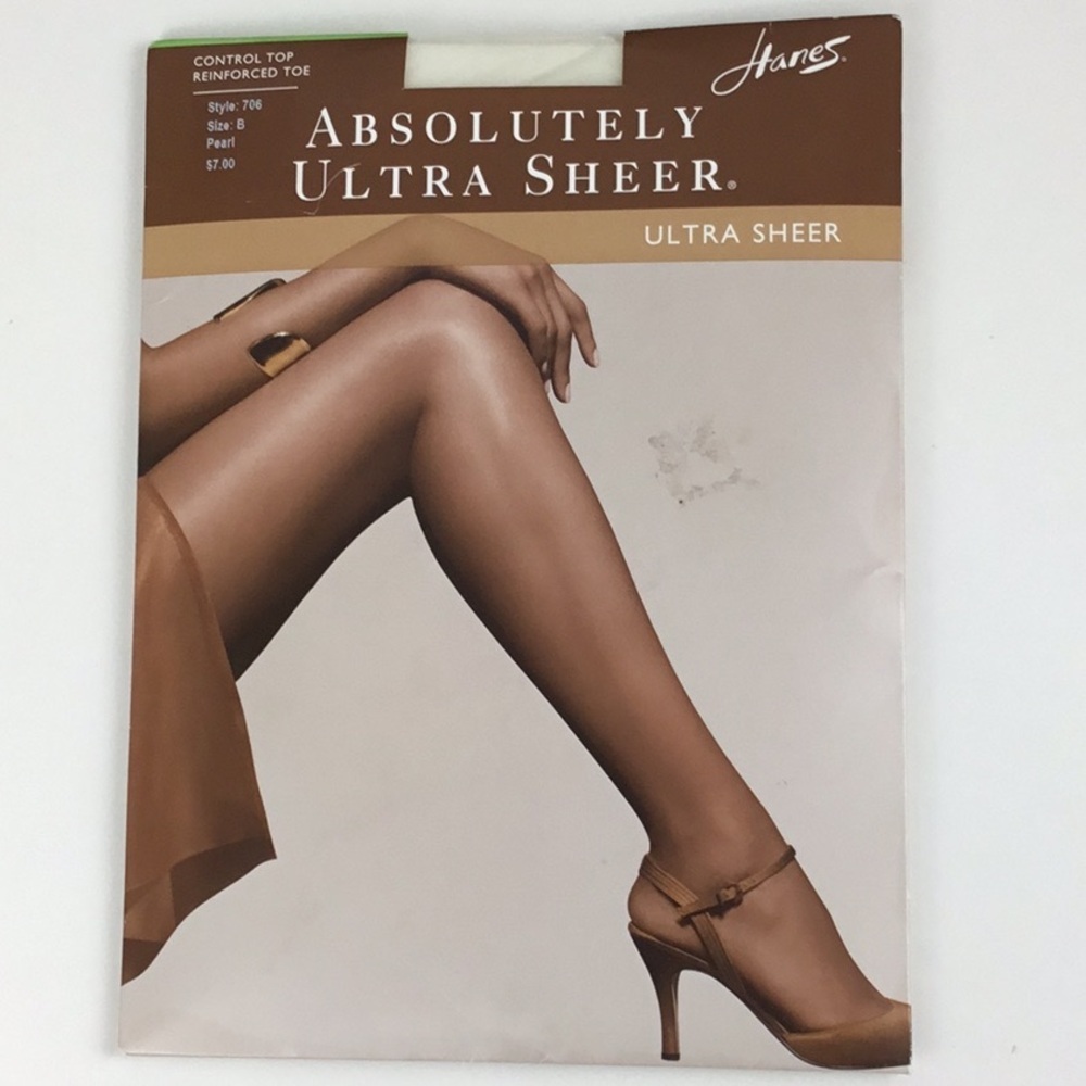 Hanes Absolutely Ultra Sheer Pantyhose Nylon Size B Pearl
